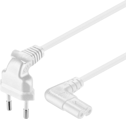 Picture of Kabel zasilajcy Goobay euro 2-pin, ktowy 90 stopni, biay, 2m (97351)