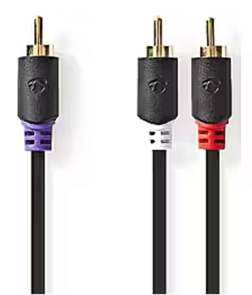 Picture of Kabelis Nedis 1x RCA - 2x RCA Subwoofer 3m