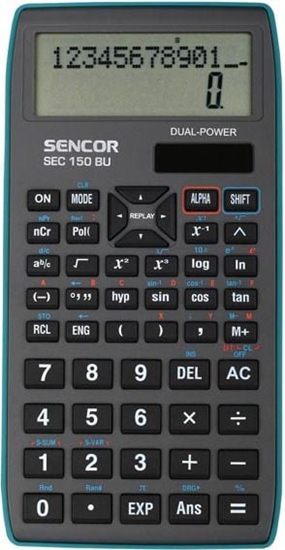 Изображение Kalkulator Sencor SEC 150 BU Szary niebieska ramka