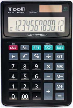 Attēls no Kalkulator Toor Electronic TR-2296 12-pozycyjny wodoodporny (KA6767)
