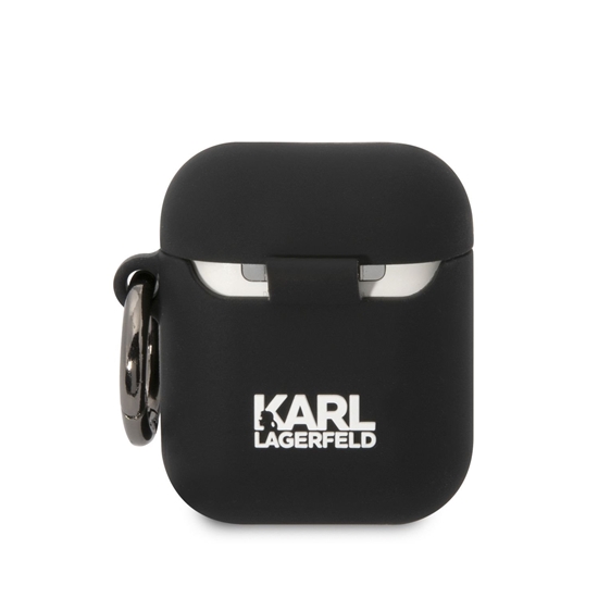 Picture of Karl Lagerfeld 3D Logo NFT Choupette Head Silicone Case for AirPods 1/2 / Black