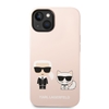 Picture of Karl Lagerfeld and Choupette Liquid Silicone Case for iPhone 14 Plus / pink