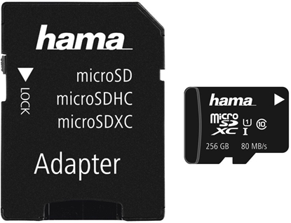 Изображение Karta Hama microSDXC 256GB UHS Speed C3 UHS-I 100MB/s + Adapter