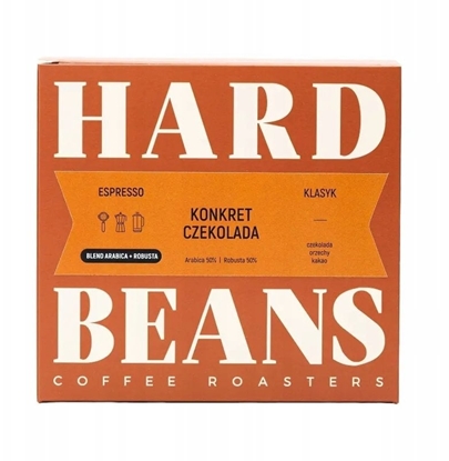 Изображение Kawa ziarnista Hard Beans Coffee Kawa ziarnista Konkret Czekolada Espresso 250g