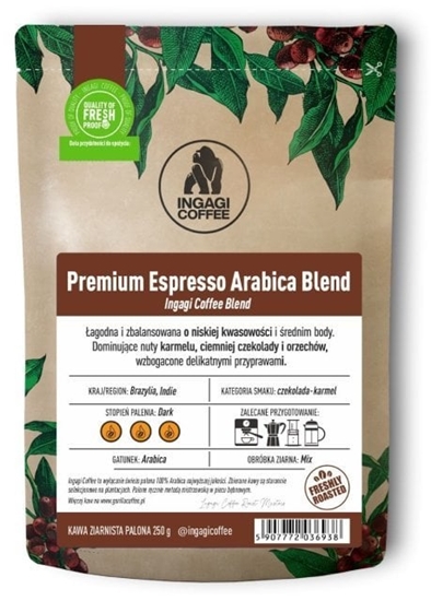 Picture of Kawa ziarnista Ingagi Coffee Premium Espresso Arabica Blend 250g