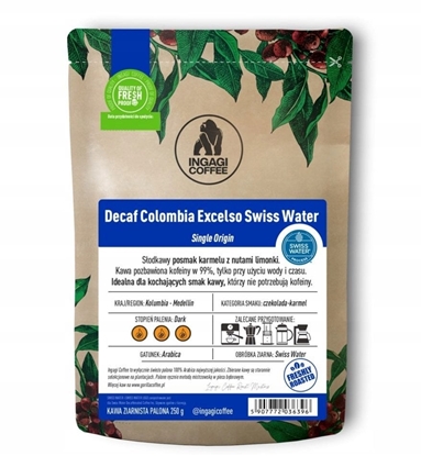 Изображение Kawa ziarnista Kawa ziarnista Ingagi Coffee Decaf Colombia Excelso Swiss Water 250g