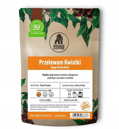 Изображение Kawa ziarnista Kawa ziarnista Ingagi Coffee Przelewam Kwiaty 250g