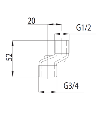 Изображение KFA Mimoród exportowy 1/2" x 3/4" nikiel (982-011-11)