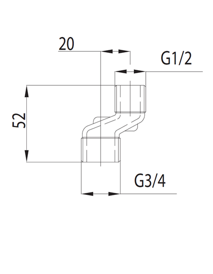 Изображение KFA Mimoród exportowy 1/2" x 3/4" nikiel (982-011-11)