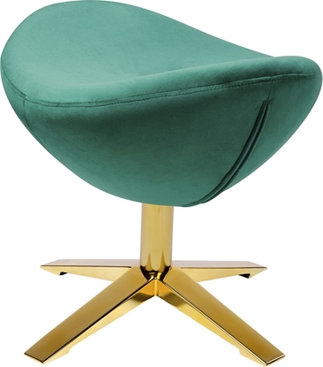 Изображение King Home Podnóek EGG SZEROKI VELVET GOLD ciemny zielony