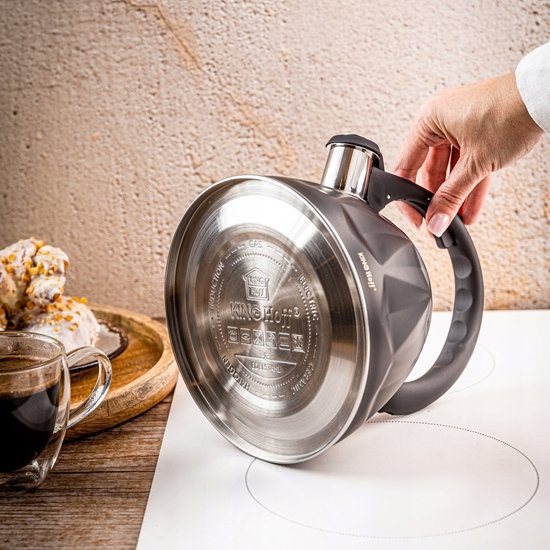 Picture of KingHoff CZAJNIK 2L Z GWIZDKIEM KH-1997 CZARNY MAT