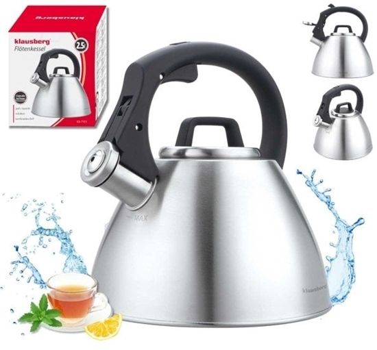 Picture of Klausberg CZAJNIK STALOWY Z GWIZDKIEM 2,5L KB-7951