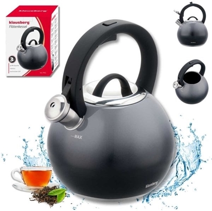 Изображение Klausberg CZAJNIK STALOWY Z GWIZDKIEM 3L KB-7955 GRAFITOWY POYSK