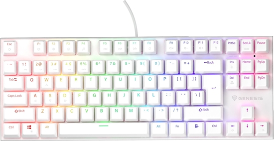 Изображение Klaviatūra Genesis Thor 303 TKL RGB white Outemu Peach Silent