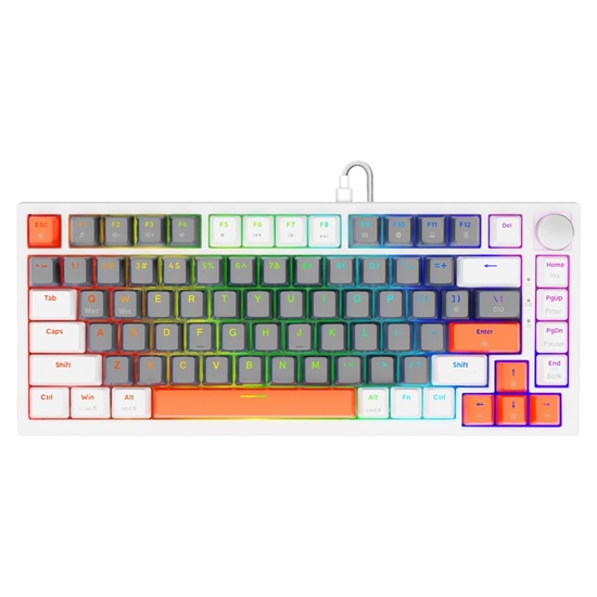 Picture of Klawiatura magnetyczna ASTRAL White OUTEMU White jade RGB 3 kolory keycapów