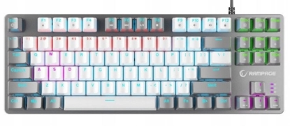 Attēls no Klawiatura Rampage Klawiatura gamingowa mechaniczna Snug RGB KRGD Red biao-szara