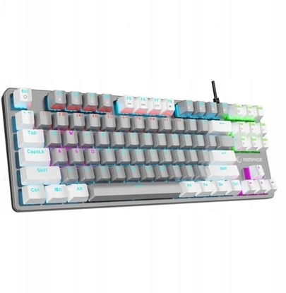 Attēls no Klawiatura Rampage Snug RGB KRGD Blue Mechanical Gaming Keyboard Gray and White