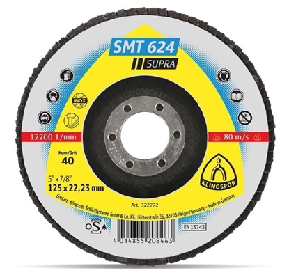 Picture of Klingspor ciernica talerzowa listkowa SMT624 SUPRA 125mm granulacja 80 - 322775