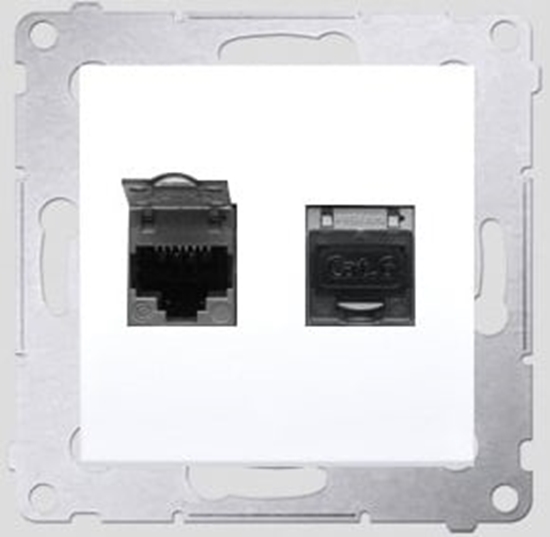 Picture of Kontakt-Simon Gniazdo komputerowe podwójne SIMON54 2xRJ45 kat.6 ekranowane biae - D62E.01/11