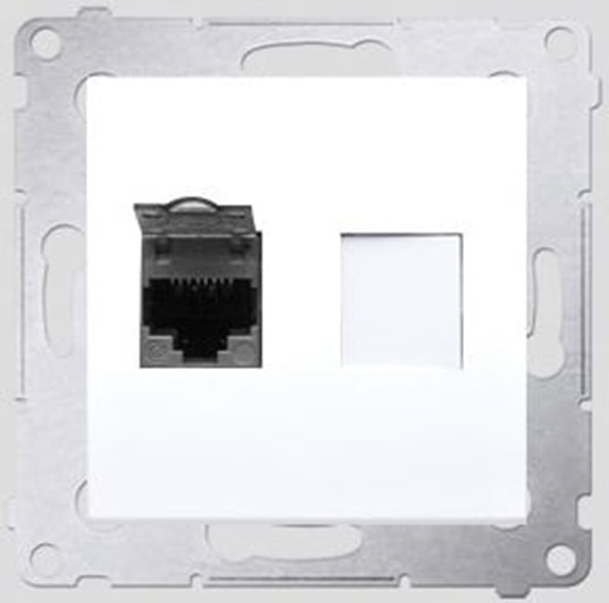 Picture of Kontakt-Simon Gniazdo komputerowe pojedyncze SIMON54 RJ45 kat.6 ekranowane biae - D61E.01/11