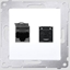 Picture of Kontakt-Simon Gniazdo komputerowe SIMON54 podwójne 2xRJ45 kat.6 z przeson biae - D62.01/11