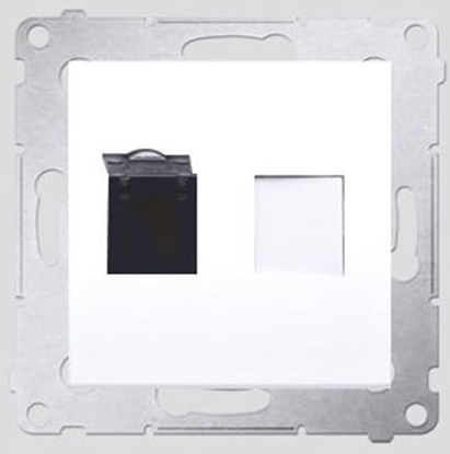 Picture of Kontakt-Simon Gniazdo komputerowe SIMON54 pojedyncze RJ45 kat.6 z przeson biae - D61.01/11