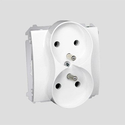 Picture of Kontakt-Simon Gniazdo podwójne Basic Modu z/u 16A IP20 biae - BMGZ2M.01/11