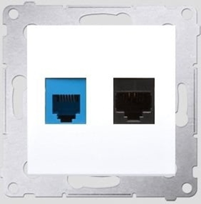Picture of Kontakt-Simon Gniazdo teleinformatyczne Simon54 RJ45 kat.5e + RJ12 biae - D5T.01/11
