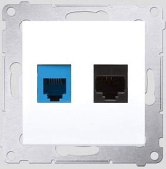 Picture of Kontakt-Simon Gniazdo teleinformatyczne Simon54 RJ45 kat.5e + RJ12 biae - D5T.01/11
