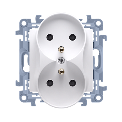 Picture of Kontakt-Simon Gniazdo wtyczkowe podwójne z uziemieniem biay 16A (CGZ2M.01/11)