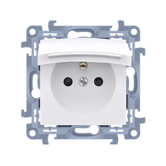 Picture of Kontakt-Simon Gniazdo wtyczkowe pojedyncze do wersji IP44 z uszczelk klapka biay 16A (CGZ1B.01/11)