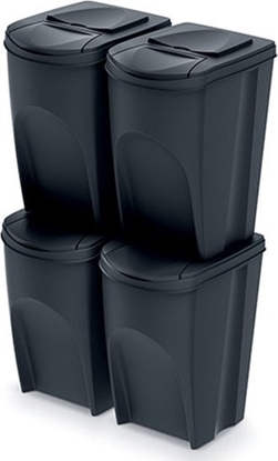 Attēls no Kosz na mieci Prosperplast do segregacji 4 x 35L czarny (IKWB35S4-S411)