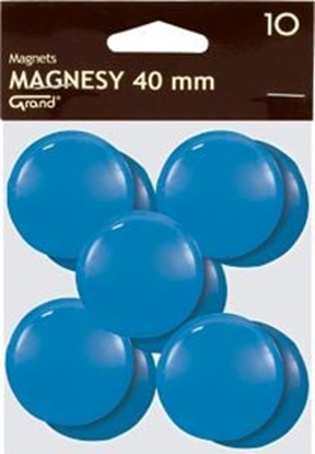 Attēls no KW Trade Magnesy Grand 40 mm niebieskie op. 10 sztuk