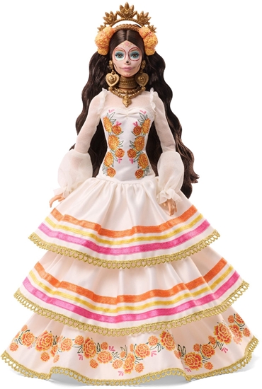 Picture of Lalka Barbie Mattel Signature Dia de Muertos 2025 - Lalka kolekcjonerska w kremowej zdobnej sukni (JBJ05)