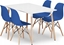 Picture of Leobert Zestaw stó prostoktny ADRIA 120x80 biay + 4 krzesa OSAKA niebieskie