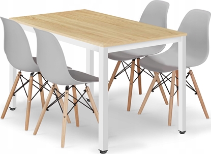Picture of Leobert Zestaw stó prostoktny TESSA 120x60 db + 4 krzesa OSAKA szare