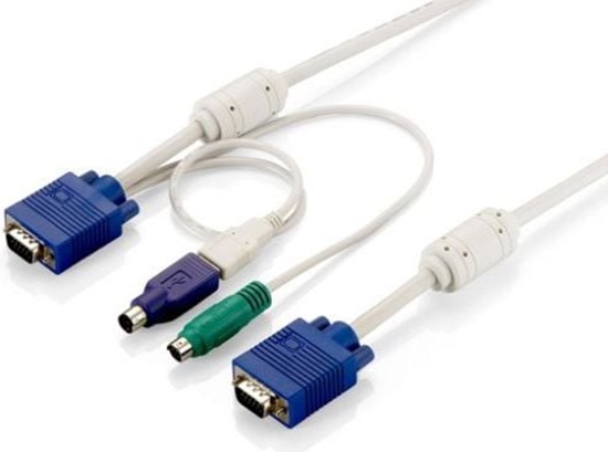 Picture of Level One LevelOne ACC-2103 tastatūras video peles (KVM) kabelis Balts 5 m