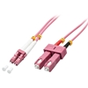 Picture of Lindy 46360 fibre optic cable 1 m LC SC OM4 Pink