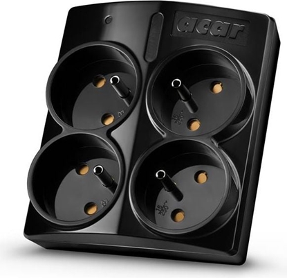 Attēls no Listwa zasilajca Acar X4 przeciwprzepiciowa 4 gniazda czarny