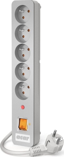 Picture of Listwa zasilajca Acar X5 przeciwprzepiciowa 5 gniazd 1.5 m szara (W0185)
