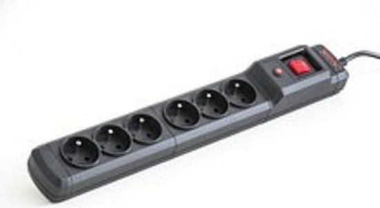 Изображение Listwa zasilajca Armac Multi M6 przeciwprzepiciowa 6 gniazd 2.5 m czarna (M6/25/CZ)