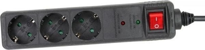 Picture of Listwa zasilajca InLine przeciwprzepiciowa 3 gniazda 1.5 m czarna (16431P)