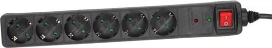 Изображение Listwa zasilajca InLine przeciwprzepiciowa 6 gniazd 1.5 m czarna (16461P)