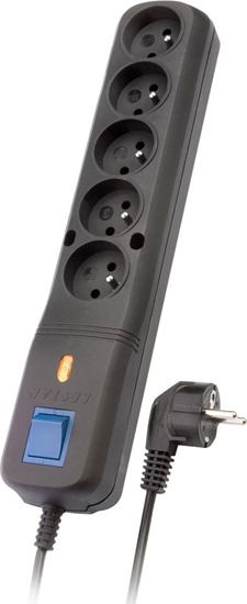 Picture of Listwa zasilajca Lestar LV-530W przeciwprzepiciowa 5 gniazd 5 m czarna