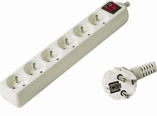 Picture of Listwa zasilajca PremiumCord 6 gniazd 2 m biaa (pp6k02)