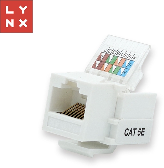 Picture of LYNX keystone UTP Cat5e, samozaevácí, 90 stp., bílý