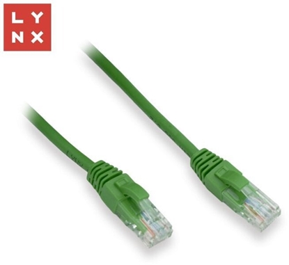 Изображение LYNX UTP patch kabel Cat5e, PVC, CCA, 0,1m, zelený (balení obsahuje 10ks)