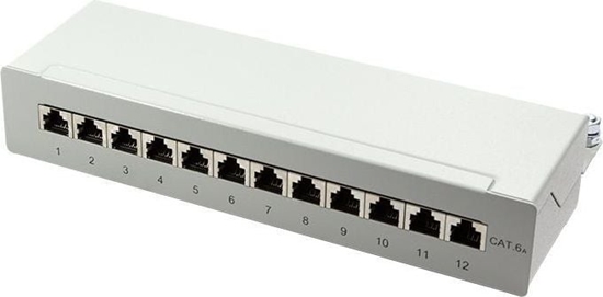 Изображение Logilink Patchpanel Tisch/Wand Cat.6A STP 12 Ports, grau