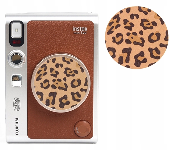 Изображение LoveInstant Naklejka Dekoracyjna Na Dekielek Do Fuji Fujifilm Instax Mini Evo / 3m / Brzowy  Wzór Leopard