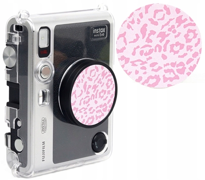 Изображение LoveInstant Naklejka Dekoracyjna Na Dekielek Do Fuji Fujifilm Instax Mini Evo / 3m / Róowy  Lampart / Pantera